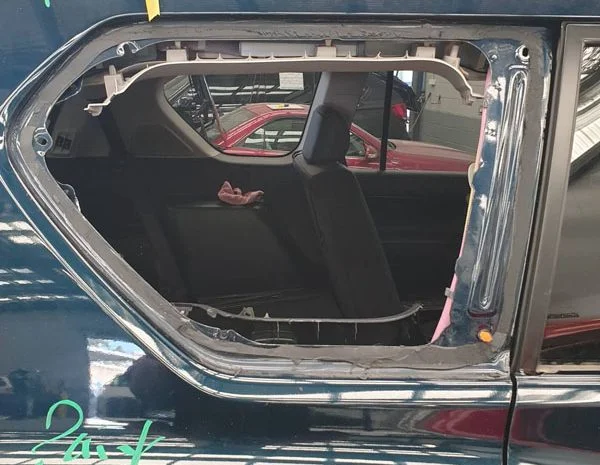 rear car window removed for replacement
