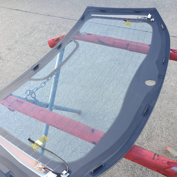 rear car window removed for replacement