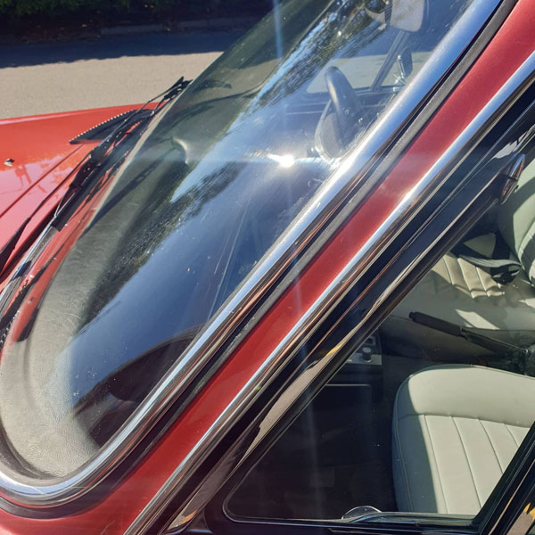 damaged car window glass before repair